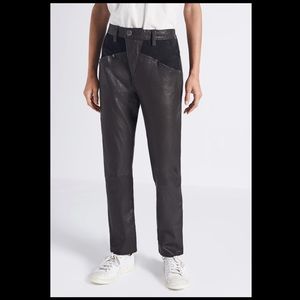 CURRENT ELLIOTT Black Leather slouchy skinny pant